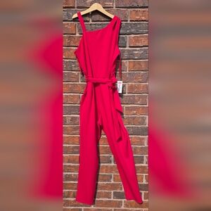 I.N. Girl Red Sleeveless Tie Waist Jumpsuit / Romper Size 16 NWT